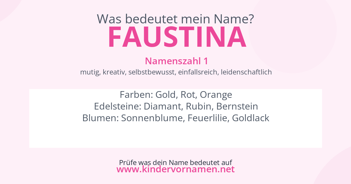 Was bedeutet der Name Faustina?