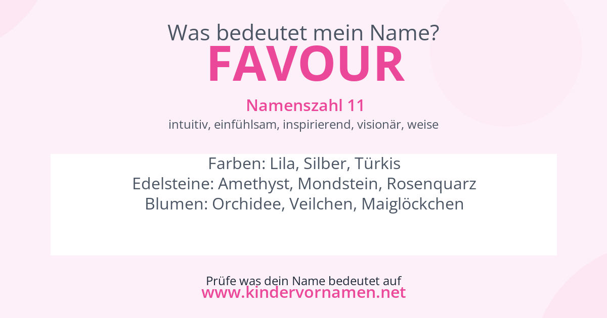 Was bedeutet der Name Favour?