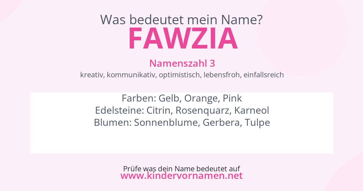 Was bedeutet der Name Fawzia?