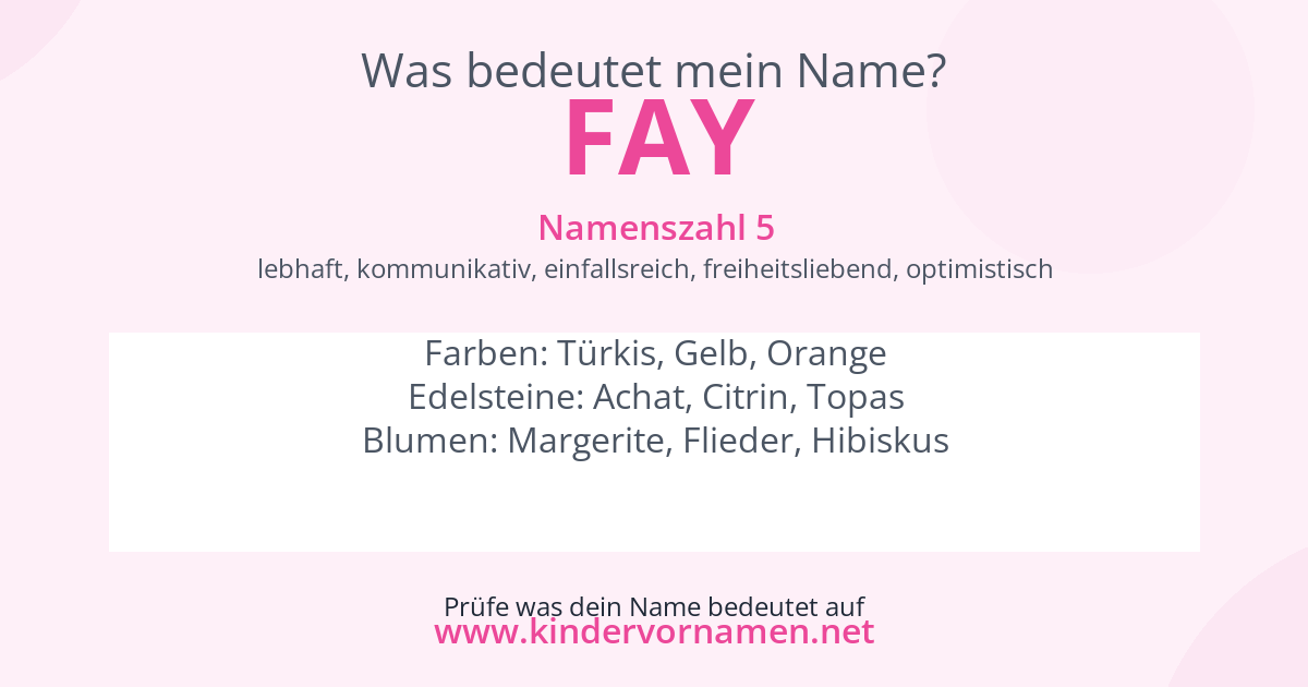 Was bedeutet der Name Fay?