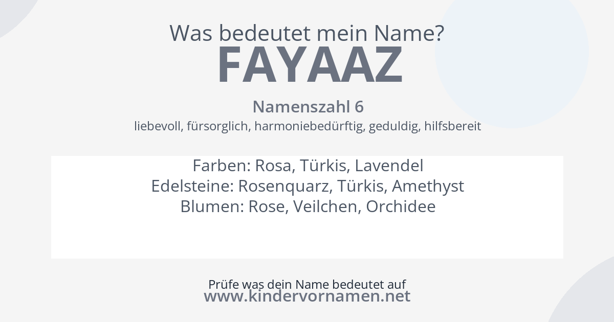 Was bedeutet der Name Fayaaz?