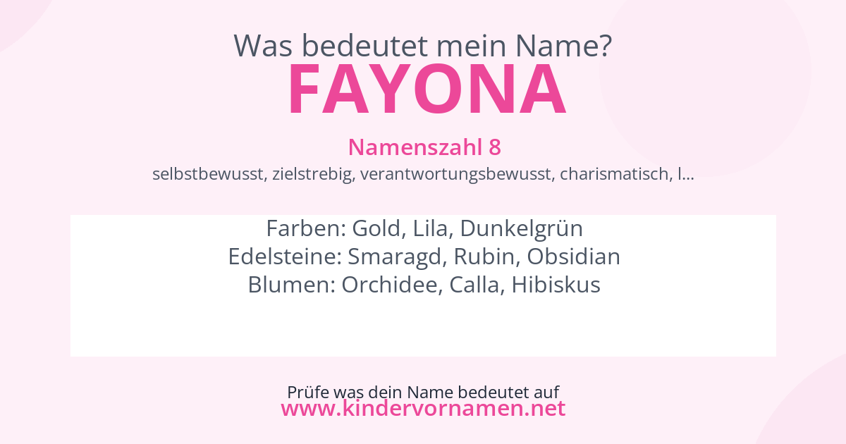 Was bedeutet der Name Fayona?