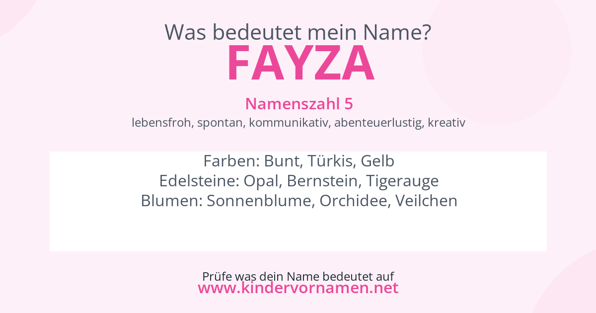 Was bedeutet der Name Fayza?