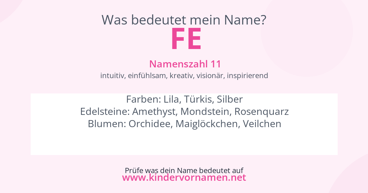 Was bedeutet der Name Fe?