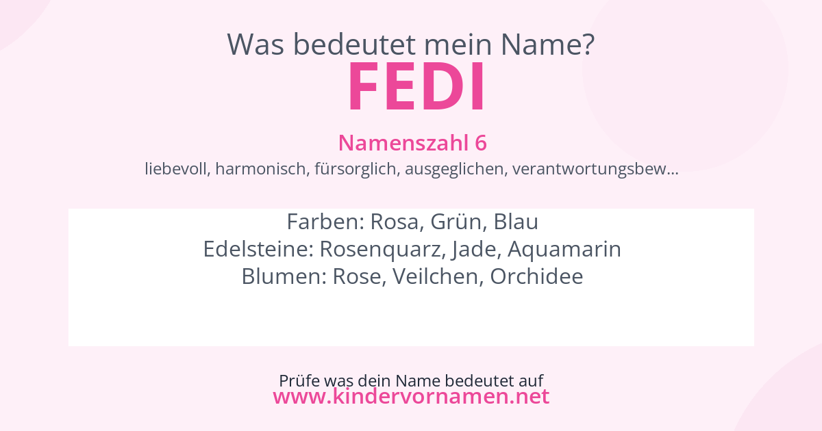 Was bedeutet der Name Fedi?