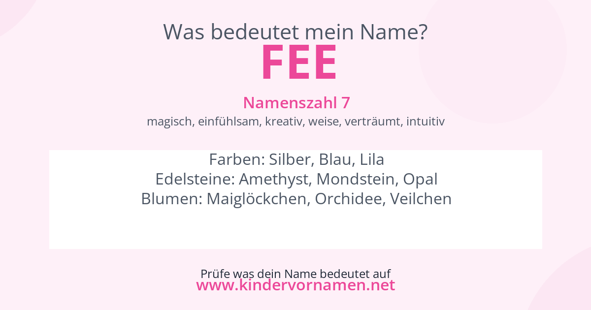 Was bedeutet der Name Fee?