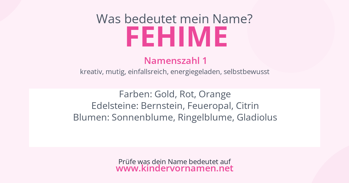Was bedeutet der Name Fehime?