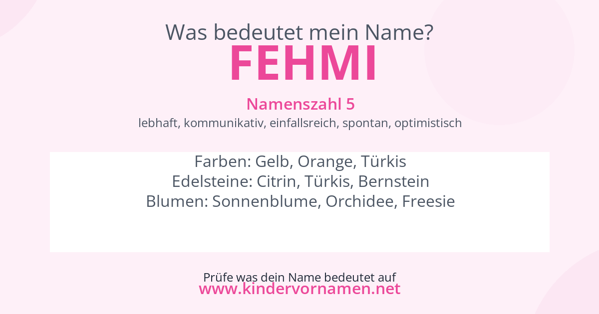 Was bedeutet der Name Fehmi?