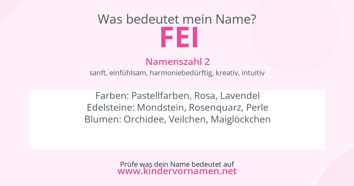 Was bedeutet der Name Fei?