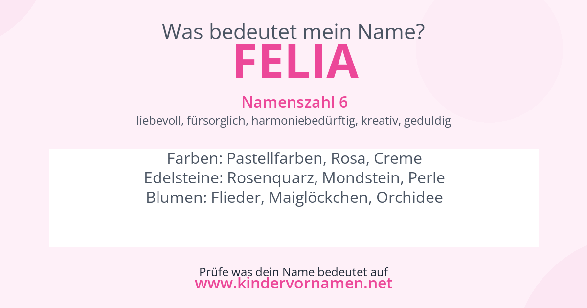 Was bedeutet der Name Felia?