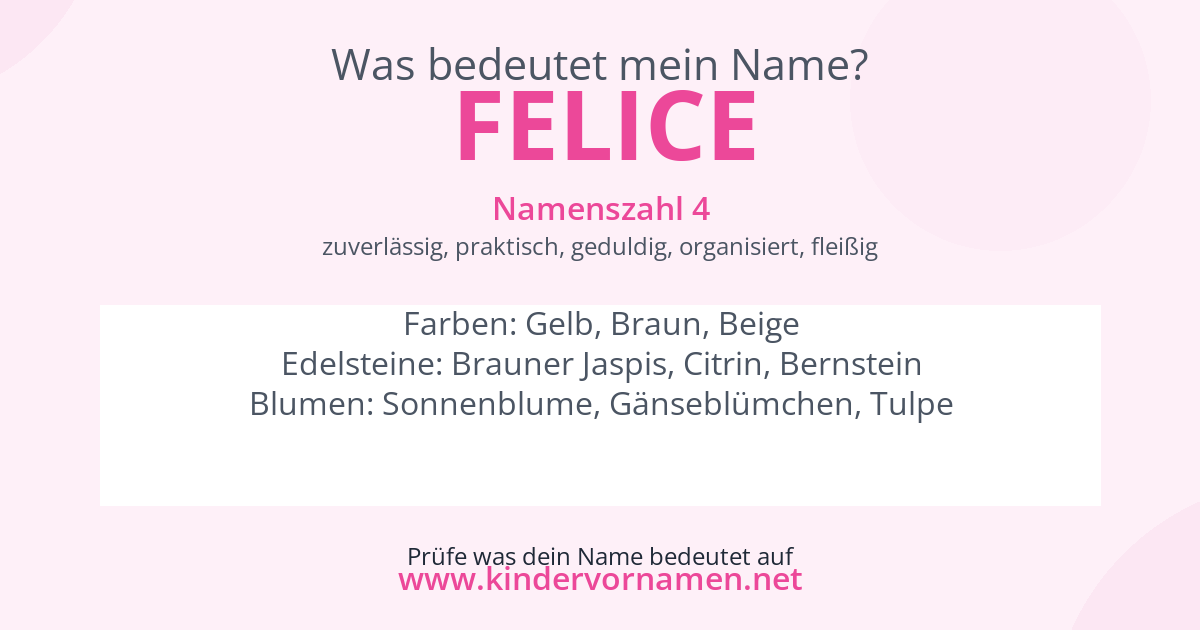 Was bedeutet der Name Felice?