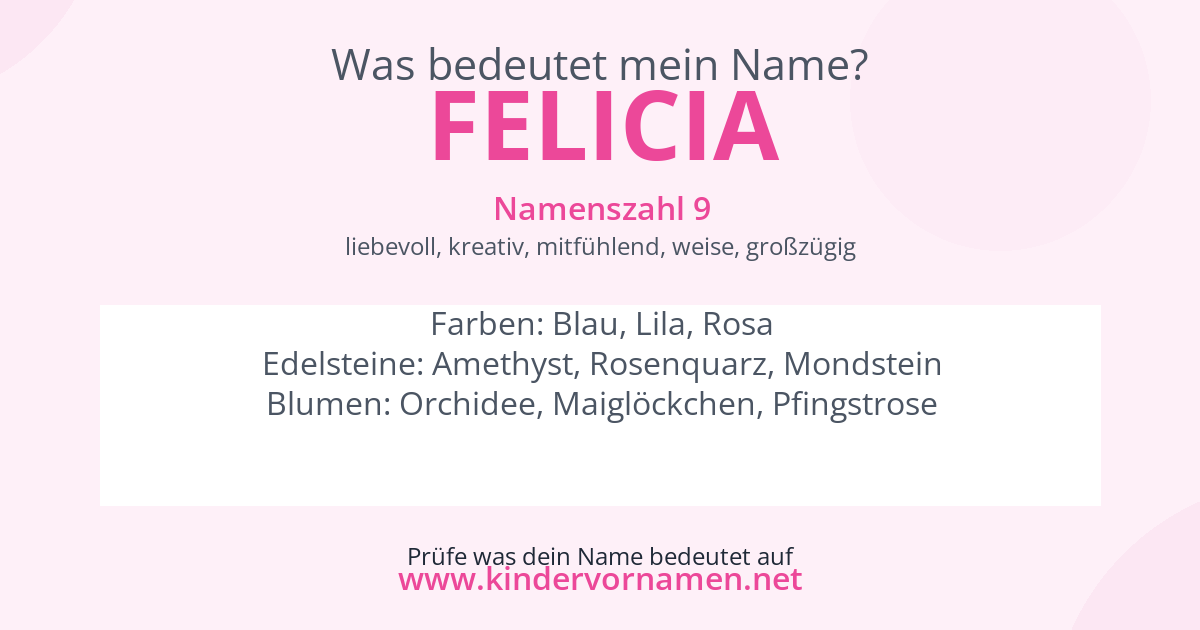 Was bedeutet der Name Felicia?