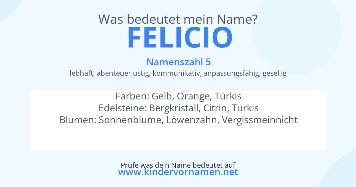 Was bedeutet der Name Felicio?