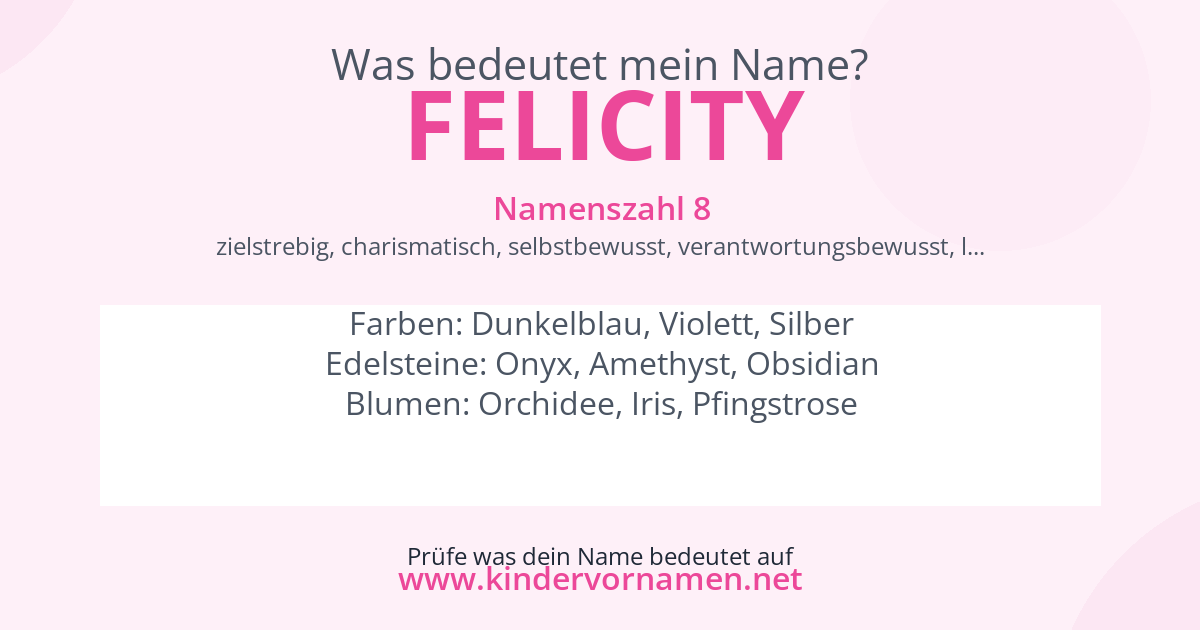Was bedeutet der Name Felicity?