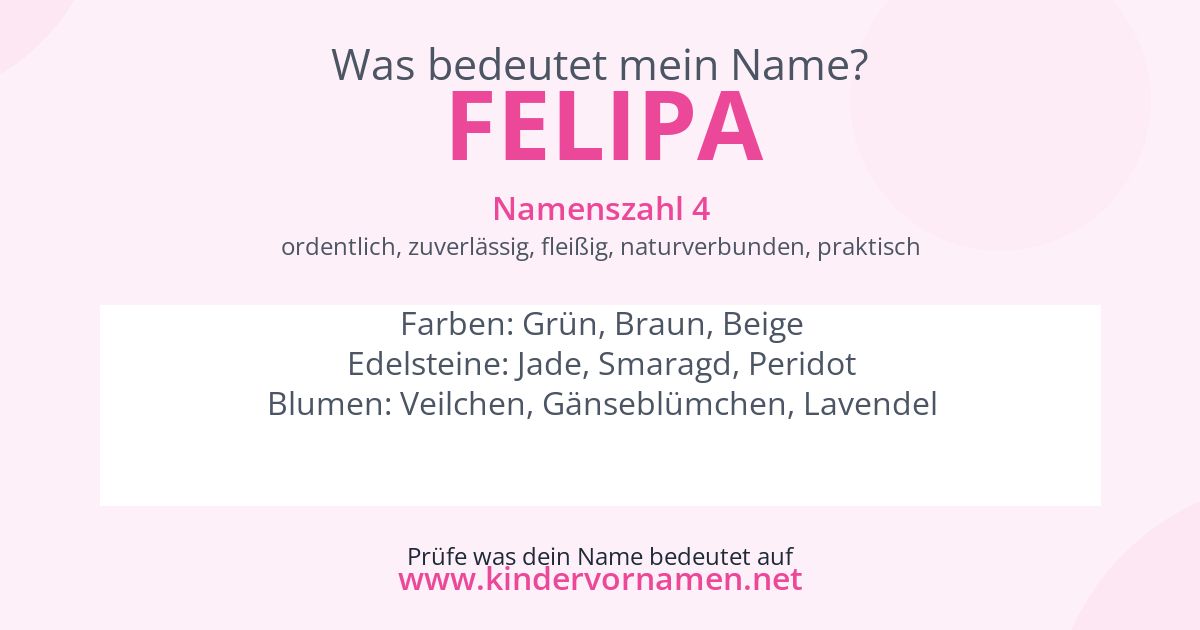 Was bedeutet der Name Felipa?