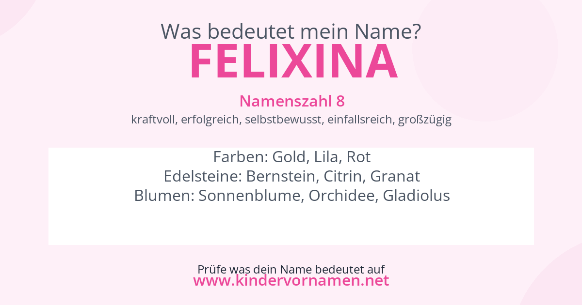 Was bedeutet der Name Felixina?