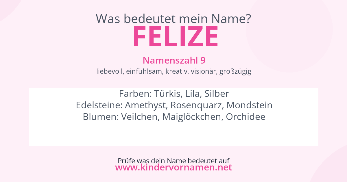 Was bedeutet der Name Felize?