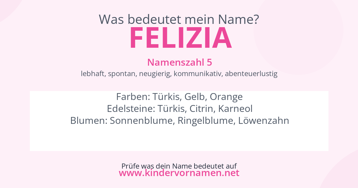 Was bedeutet der Name Felizia?