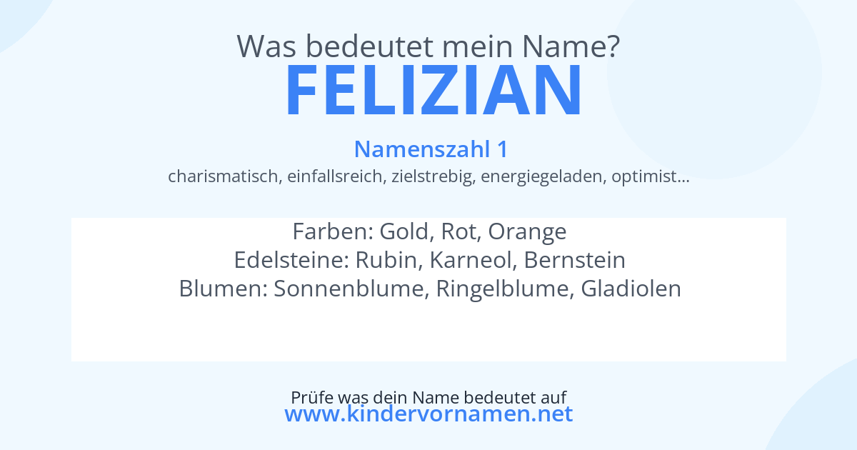 Was bedeutet der Name Felizian?