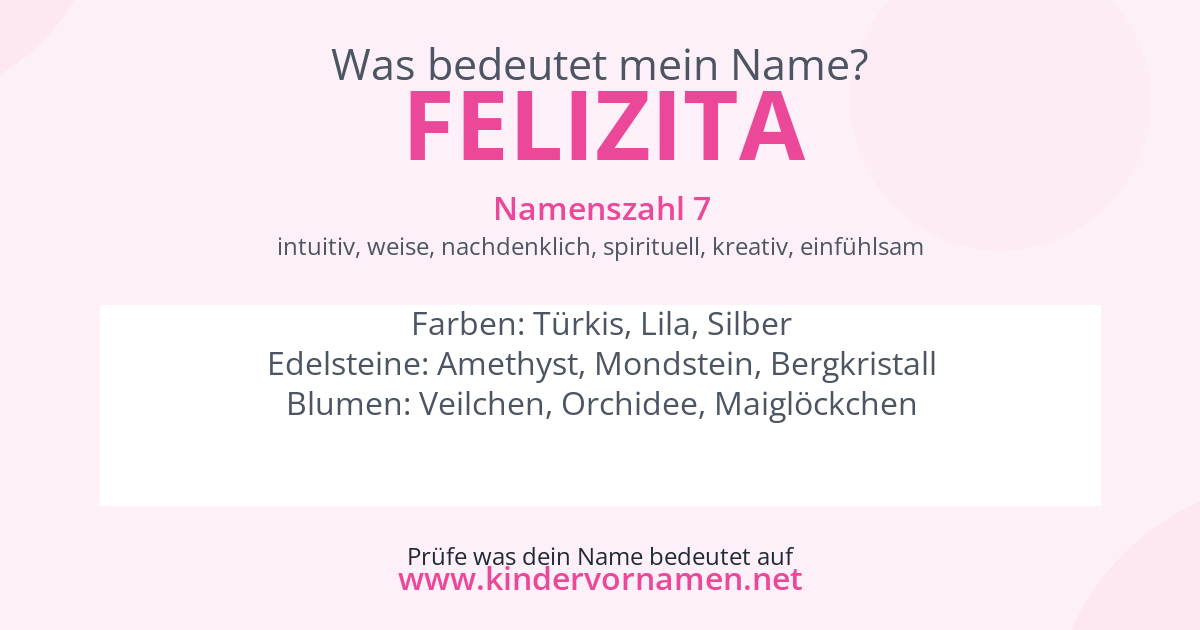 Was bedeutet der Name Felizita?