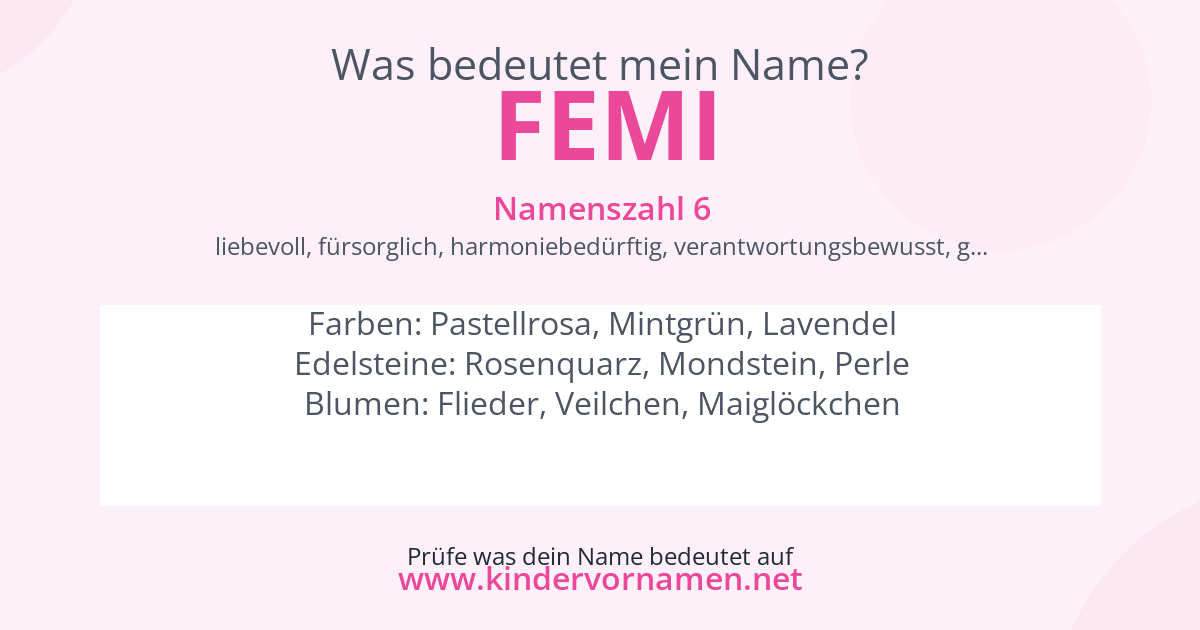 Was bedeutet der Name Femi?