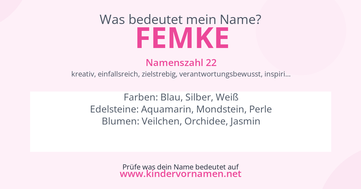 Was bedeutet der Name Femke?