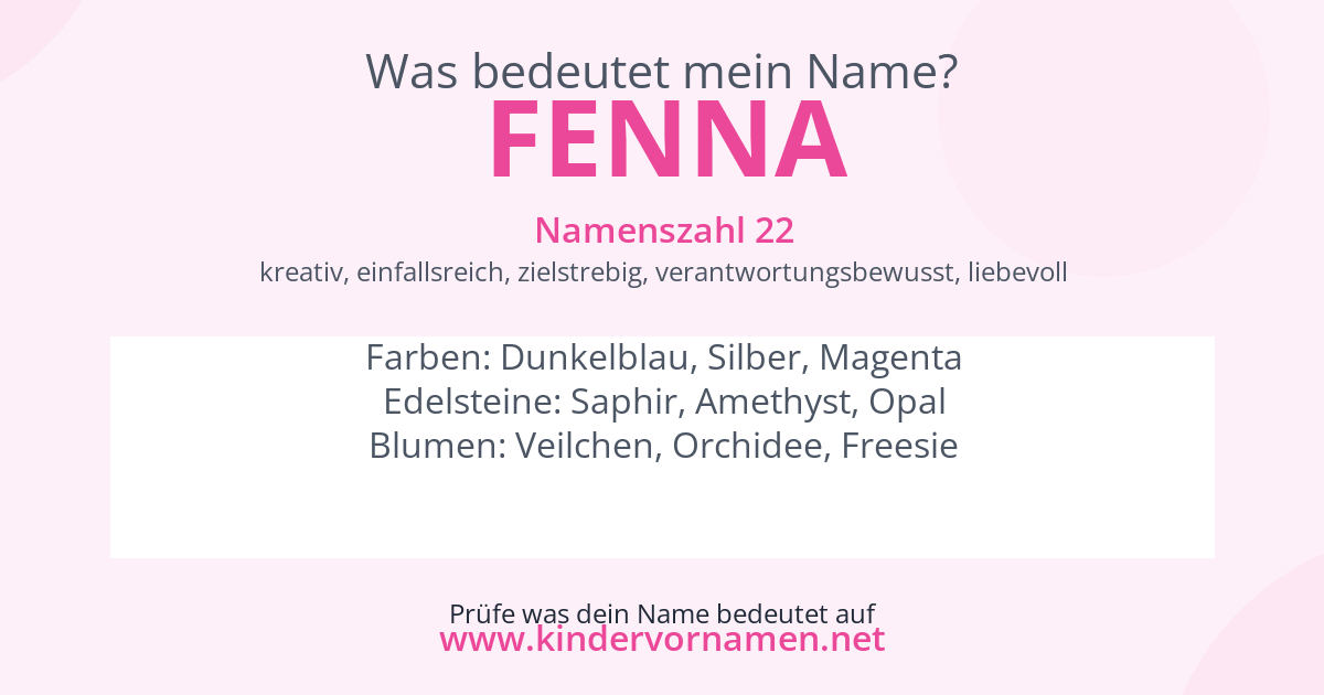 Was bedeutet der Name Fenna?