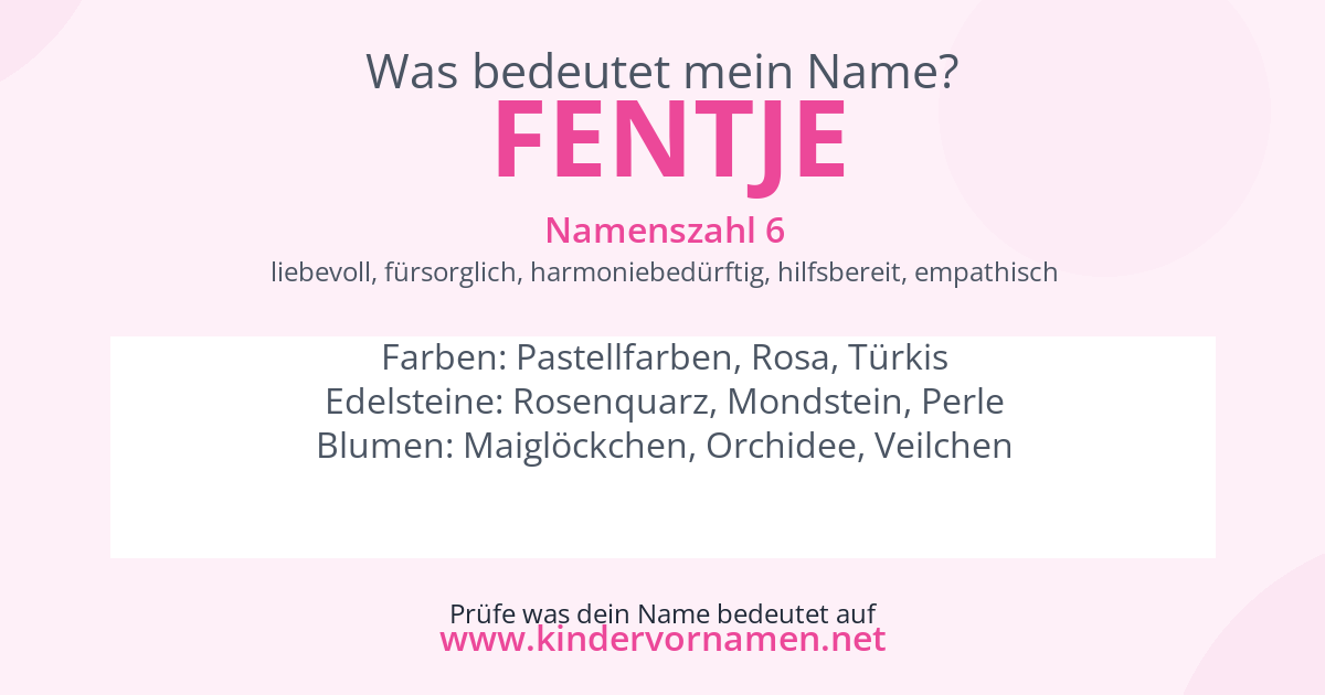 Was bedeutet der Name Fentje?