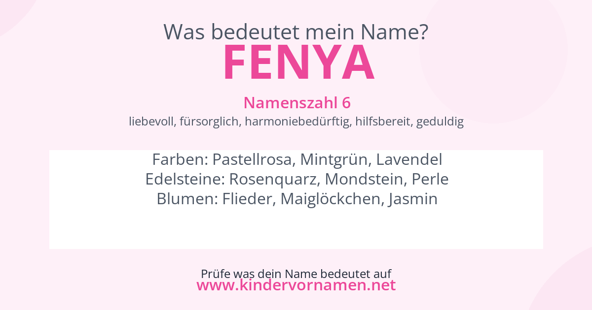 Was bedeutet der Name Fenya?