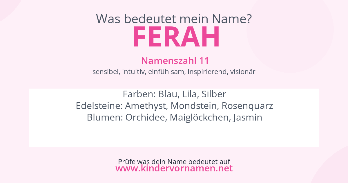 Was bedeutet der Name Ferah?
