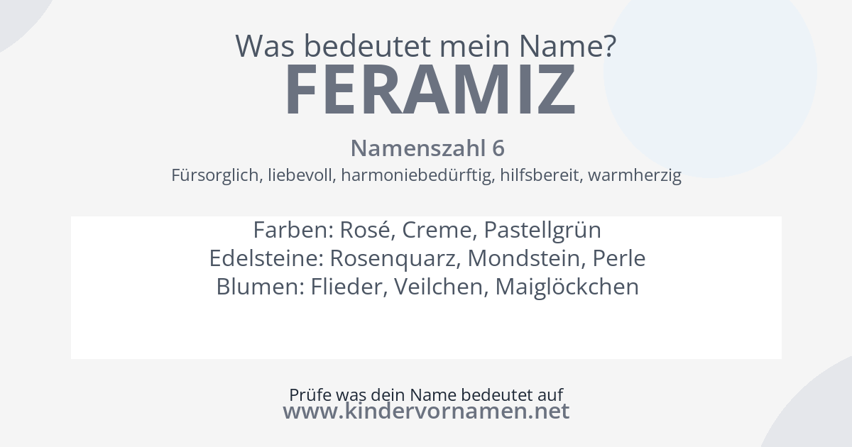 Was bedeutet der Name Feramiz?