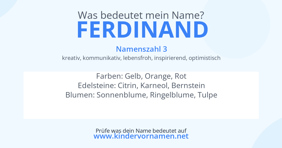 Was bedeutet der Name Ferdinand?