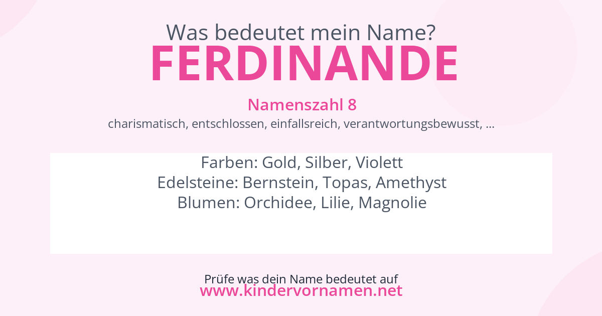 Was bedeutet der Name Ferdinande?