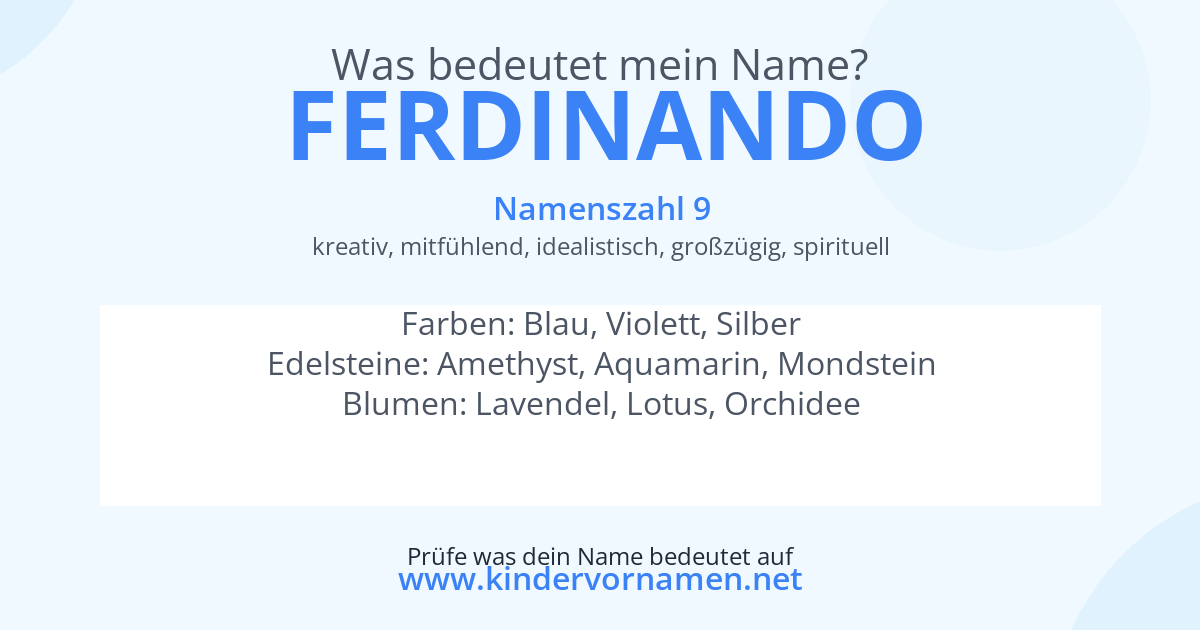 Was bedeutet der Name Ferdinando?
