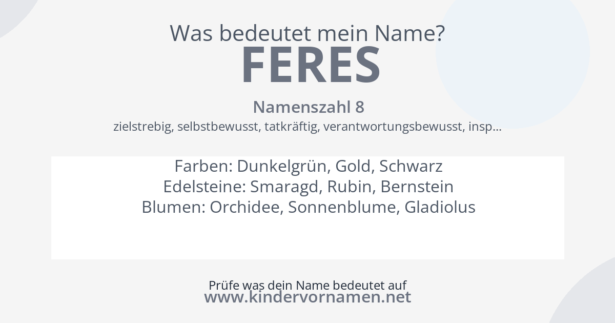 Was bedeutet der Name Feres?