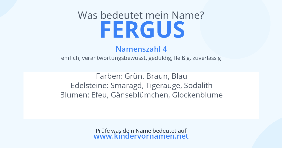 Was bedeutet der Name Fergus?