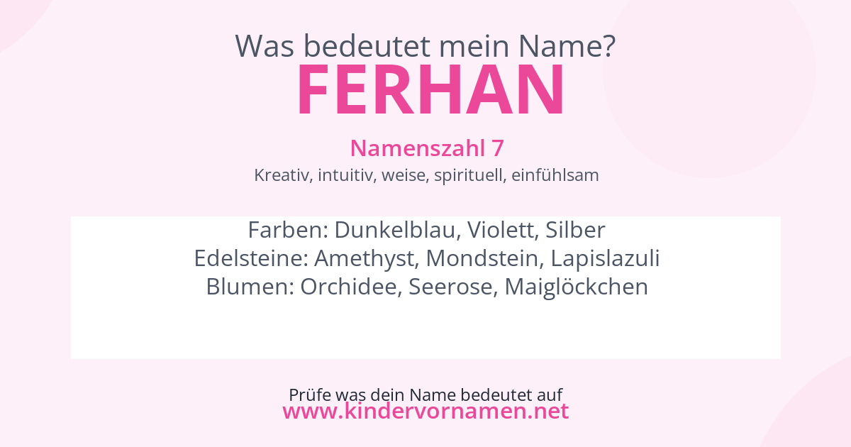 Was bedeutet der Name Ferhan?