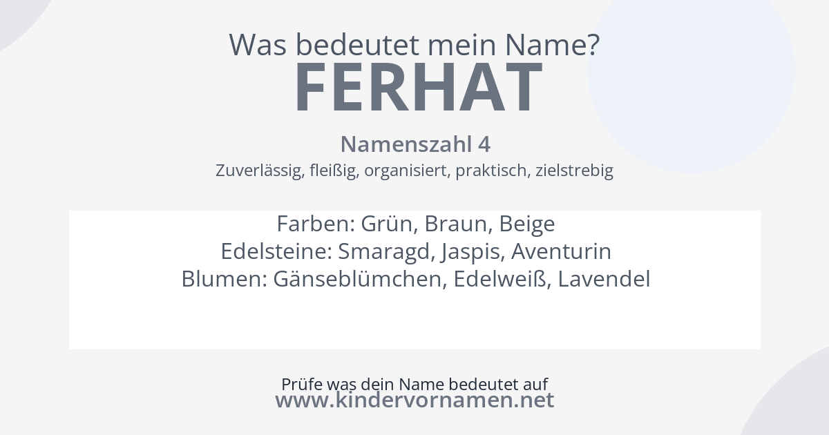 Was bedeutet der Name Ferhat?