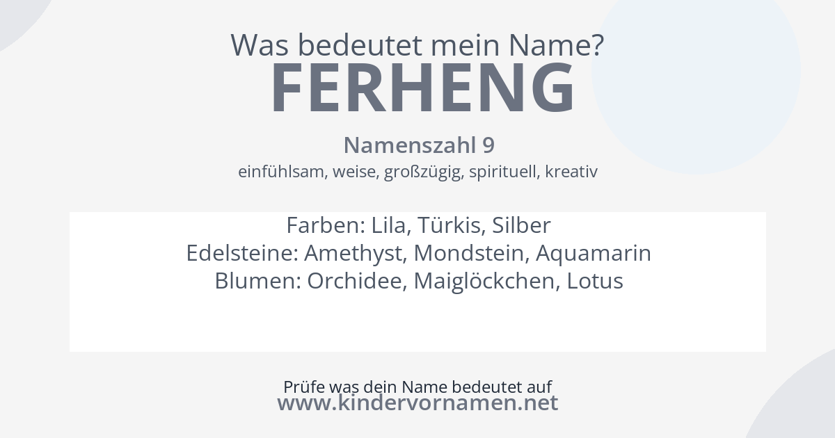 Was bedeutet der Name Ferheng?