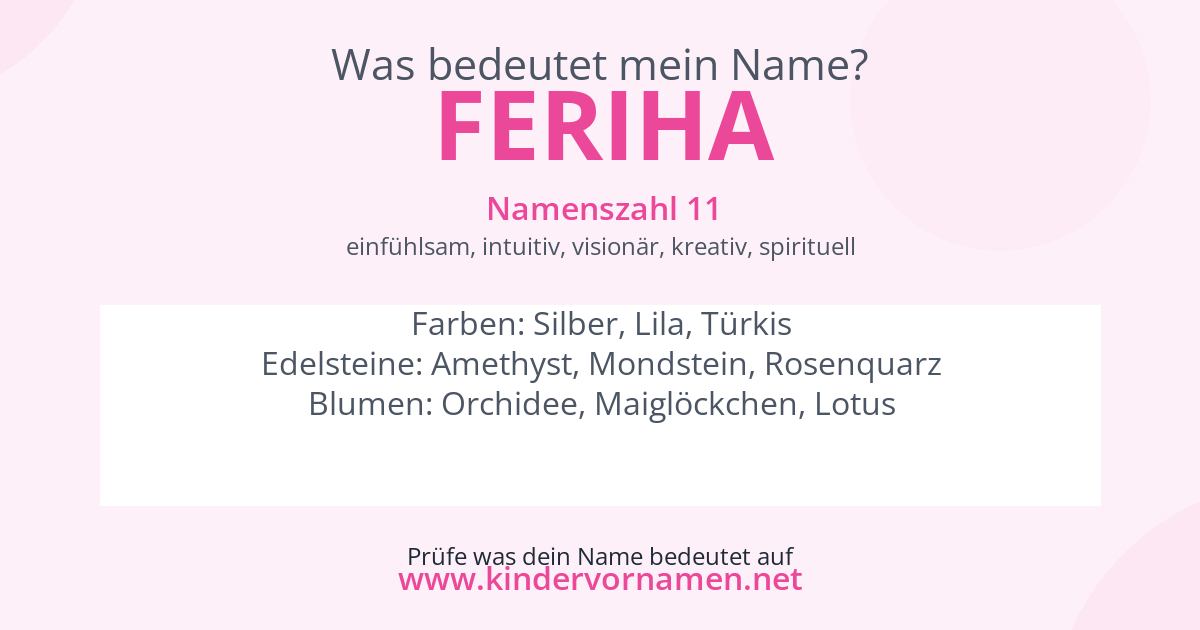 Was bedeutet der Name Feriha?