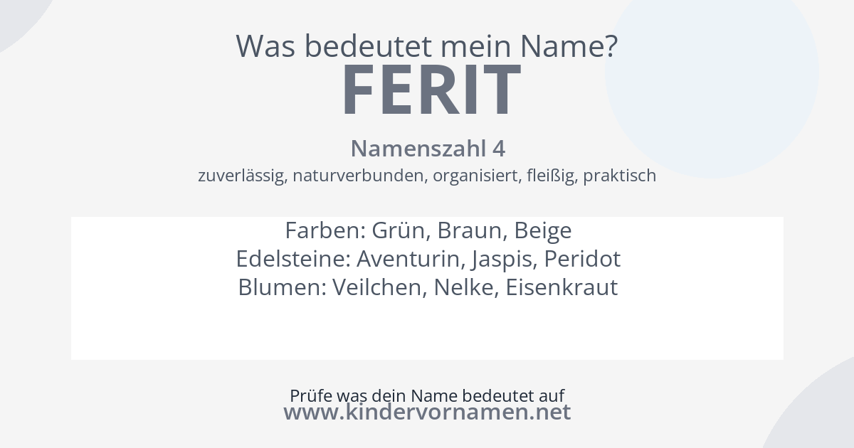Was bedeutet der Name Ferit?