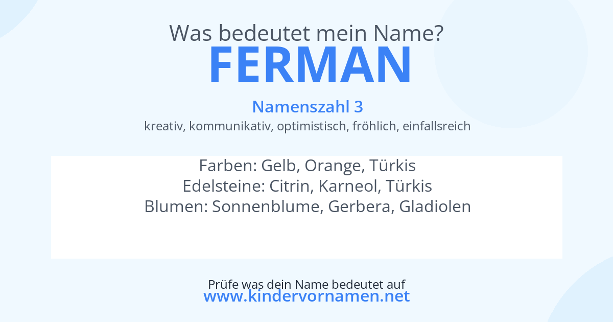 Was bedeutet der Name Ferman?