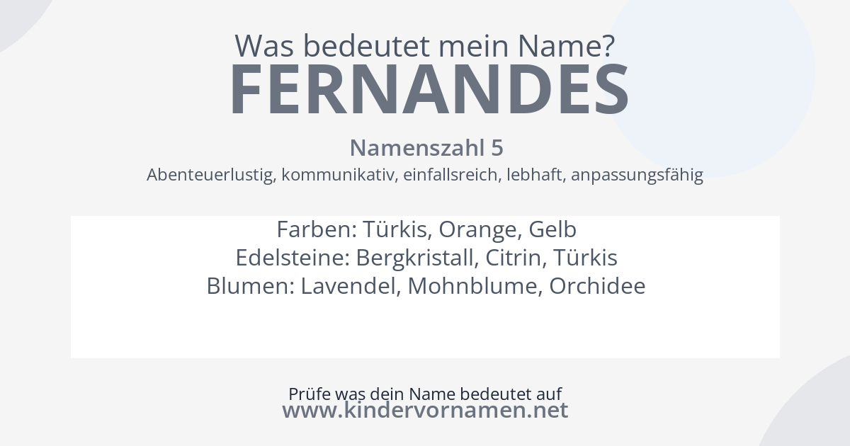 Was bedeutet der Name Fernandes?