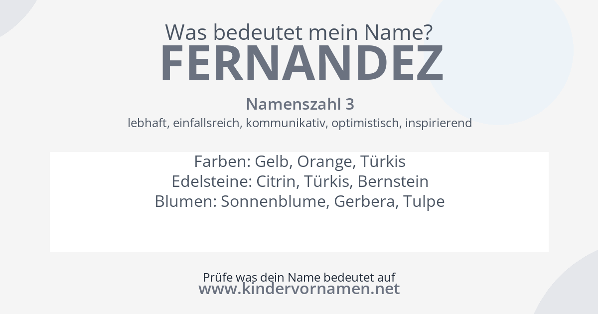 Was bedeutet der Name Fernandez?