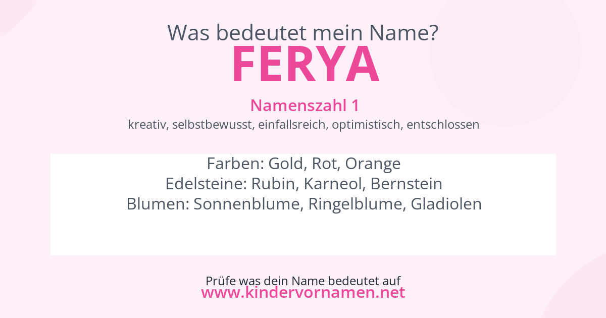 Was bedeutet der Name Ferya?