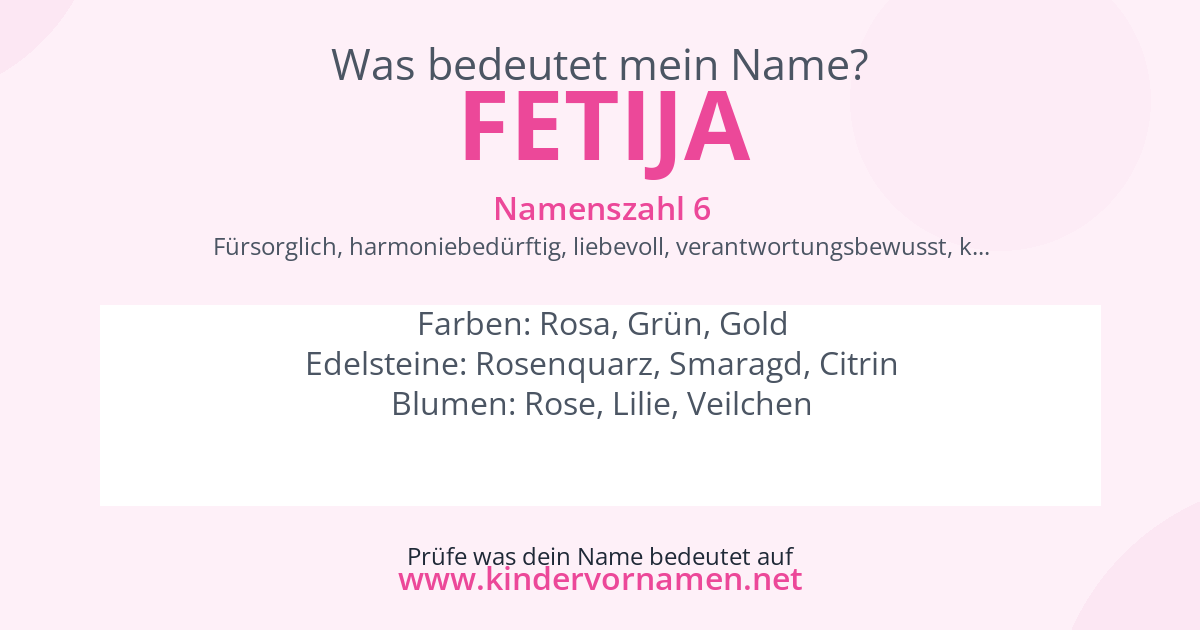 Was bedeutet der Name Fetija?