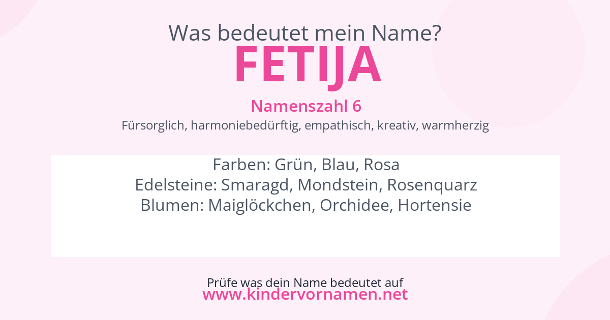 Was bedeutet der Name Fetija?