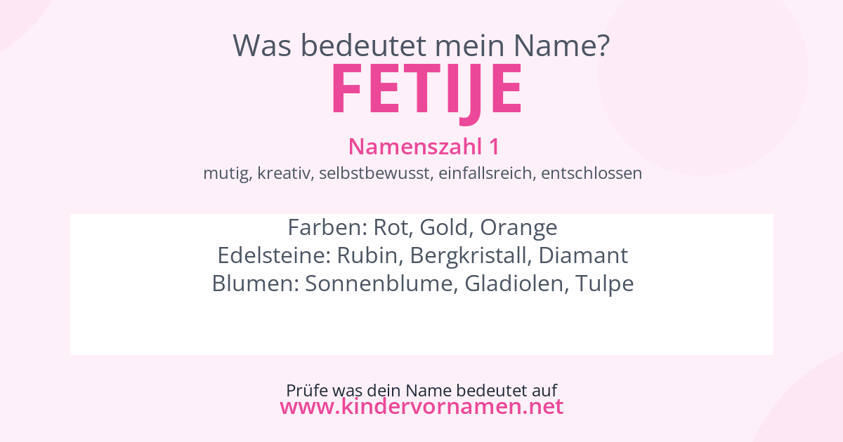 Was bedeutet der Name Fetije?