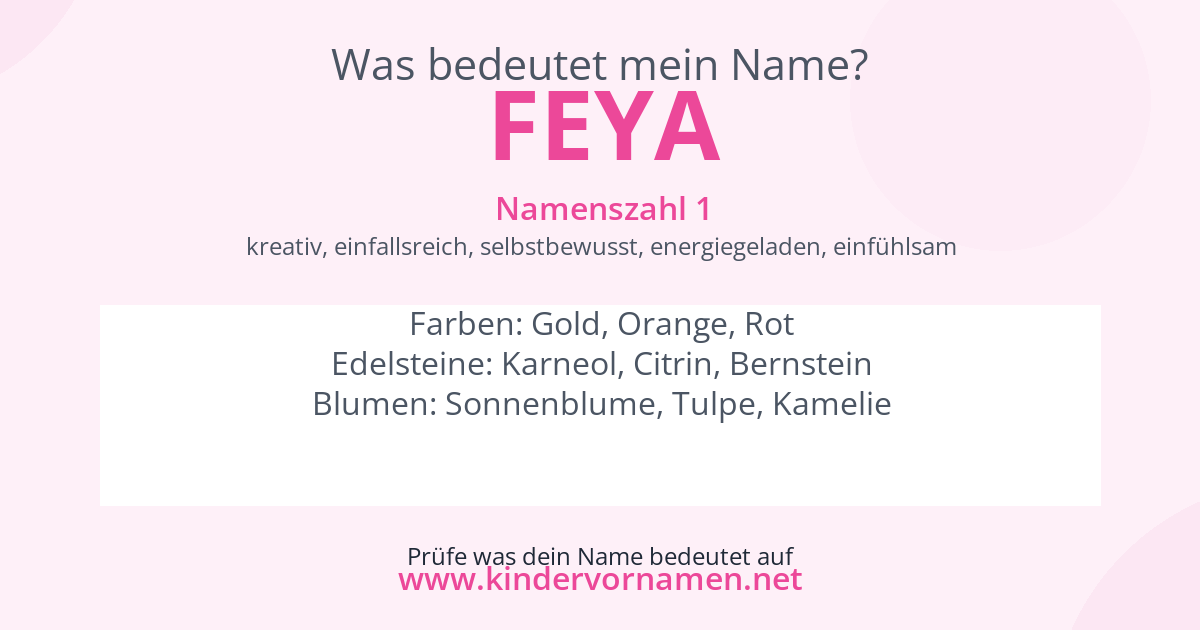 Was bedeutet der Name Feya?