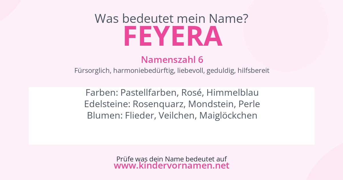 Was bedeutet der Name Feyera?